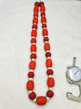 Beautiful mate Red  Round Beautiful Glass Beads Long Strand Necklace